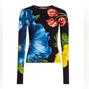 NWT Alice and Olivia Delaina Long Sleeve Floral Top